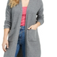 Cardigan Duster Feminino Bar III Frente Aberta Cinza Tamanho Médio