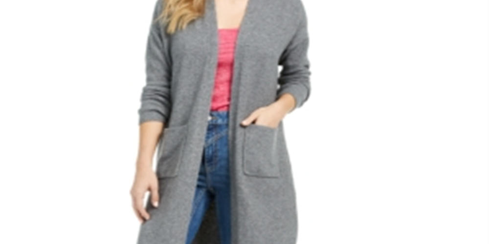 Cardigan Duster Feminino Bar III Frente Aberta Cinza Tamanho Médio