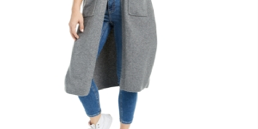 Cardigan Duster Feminino Bar III Frente Aberta Cinza Tamanho Médio