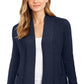 Cardigan feminino de algodão com frente aberta, azul, tamanho pequeno, Charter Club
