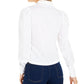 Blusa feminina Bar III estilo vitoriano com manga bufante, branca, tamanho 2XS