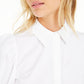Blusa feminina Bar III estilo vitoriano com manga bufante, branca, tamanho 2XS