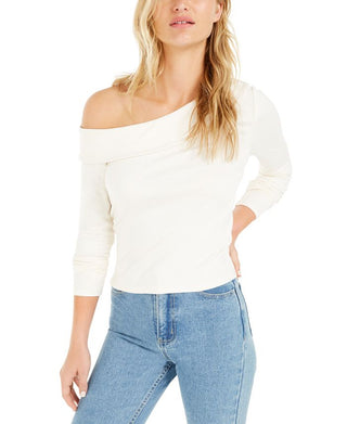 Blusa feminina Bar III manga comprida decote assimétrico branca tamanho X-G