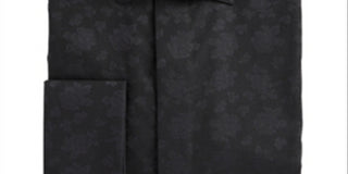 Camisa social masculina Bar III com gola slim fit, preta, tamanho 34-35
