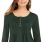 Blusa Pintuck Feminina Style &amp; Co Verde Tamanho Pequeno M