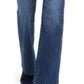 Calça jeans feminina INC International Concepts, cintura alta, ajuste curvilíneo, com botões, azul, tamanho 2