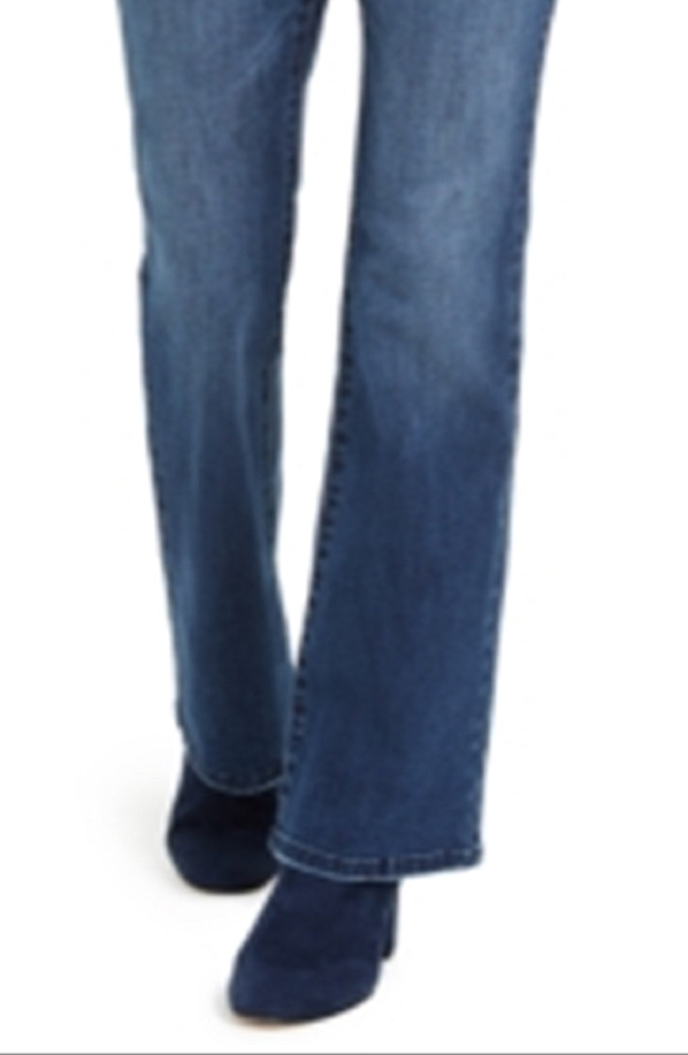Calça jeans feminina INC International Concepts, cintura alta, ajuste curvilíneo, com botões, azul, tamanho 2
