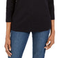 Karen Scott Top Feminino Manga 3/4 Embelezado Preto Tamanho Pequeno