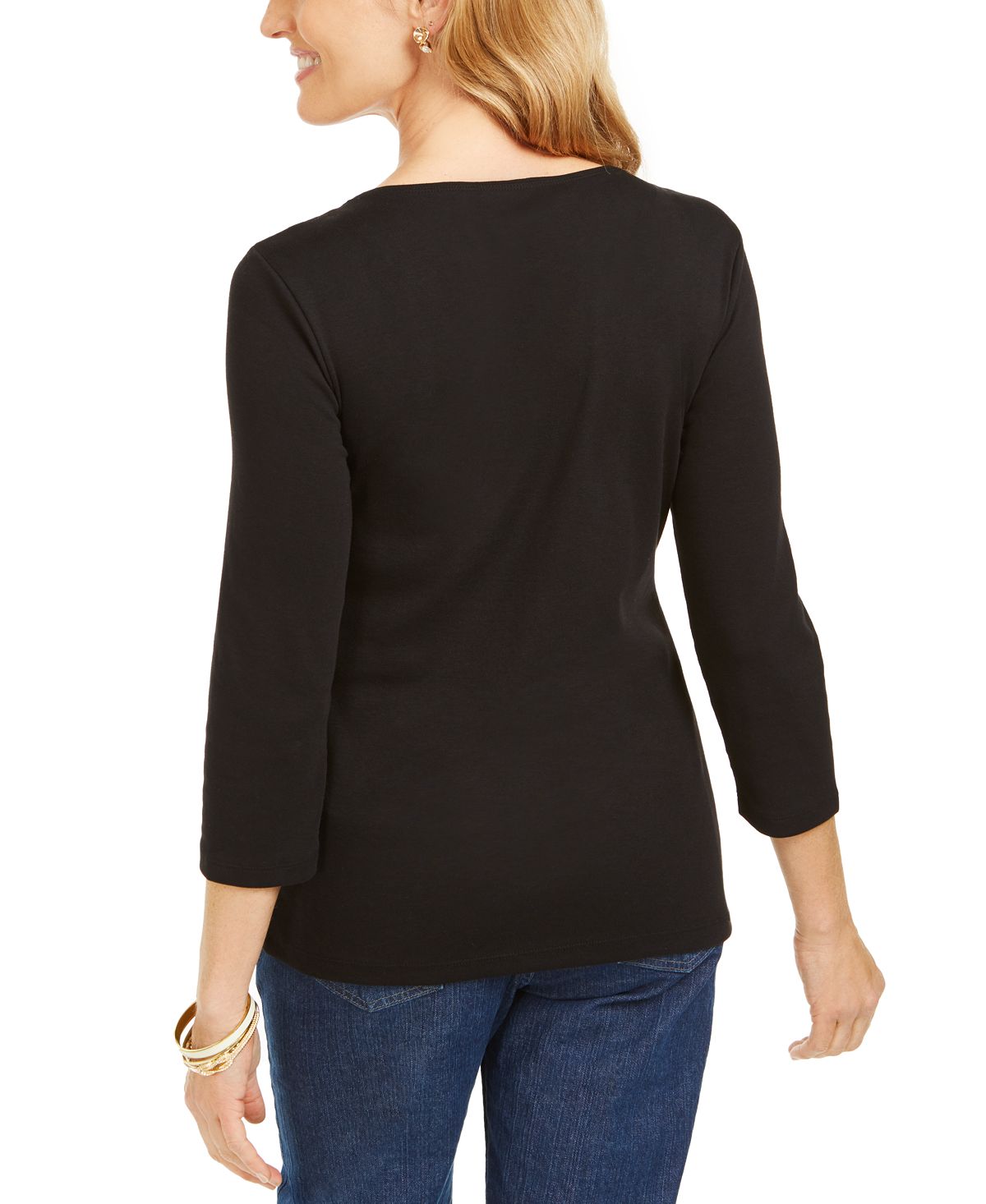 Karen Scott Top Feminino Estampado Preto Tamanho Médio