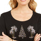 Karen Scott Top Feminino Estampado Preto Tamanho Médio