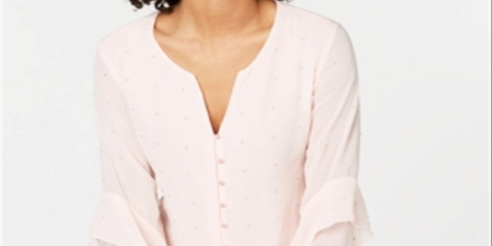 Blusa Alfani Feminina com Mangas Babadas e Estampa Marrom Tamanho P