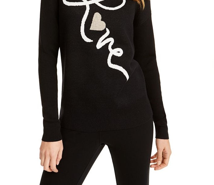 Suéter túnica feminino Maison Jules Love Motif preto tamanho XX-G