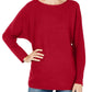 Suéter de malha canelada com manga dolman feminino INC International Concepts, vermelho, tamanho grande