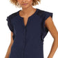 Camisa sem mangas com ilhós femininos Style &amp; Co, azul, tamanho médio