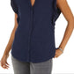 Camisa sem mangas com ilhós femininos Style &amp; Co, azul, tamanho médio