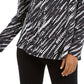 Camisa feminina estampada de manga comprida Style &amp; Co, preta, tamanho grande