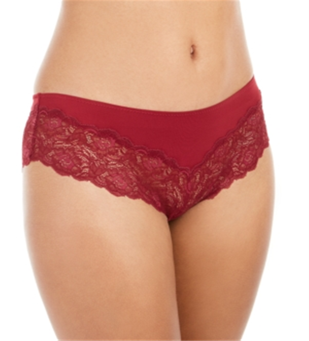 INC International Concepts Roupa íntima hipster feminina com acabamento em renda, vermelha, tamanho grande
