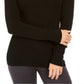 Suéter feminino canelado de gola alta estilo &amp; co, preto, tamanho GG