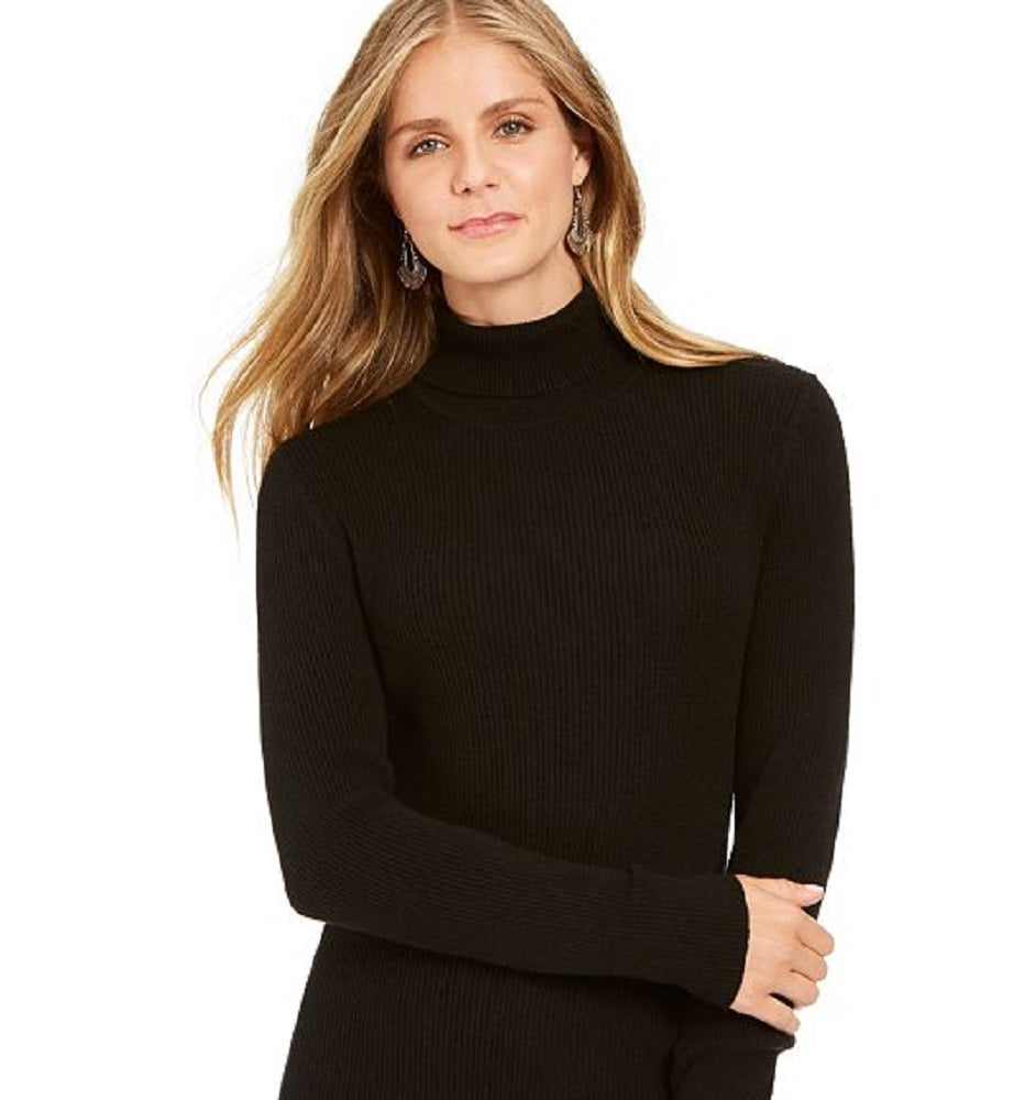 Suéter gola alta canelado Style &amp; Co, preto, tamanho P