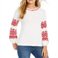 Suéter feminino estilo &amp; co com gola canoa Fair Isle, branco, tamanho XX-G