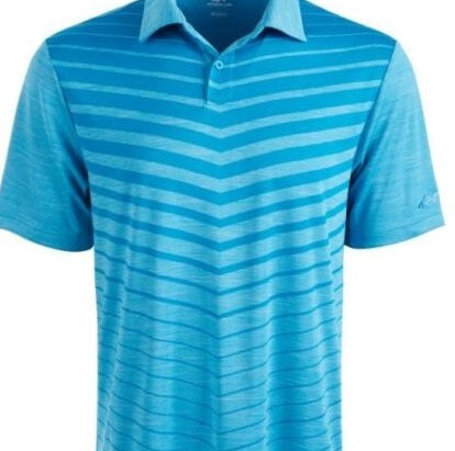 Camisa polo masculina Attack Life By Greg Norman com estampa jacquard ombré chevron, azul, tamanho G