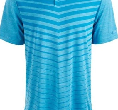 Camisa polo masculina Attack Life By Greg Norman com estampa jacquard ombré chevron, azul, tamanho G