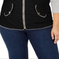 Colete acolchoado plus size feminino Charter Club, preto, tamanho 1X