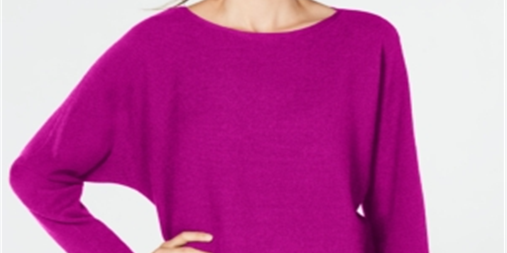 Suéter de malha canelada com manga dolman feminino INC International Concepts, rosa, tamanho G