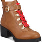 Material Girl Botas femininas com zíper e salto bloco e bico redondo, marrom, tamanho 10 M