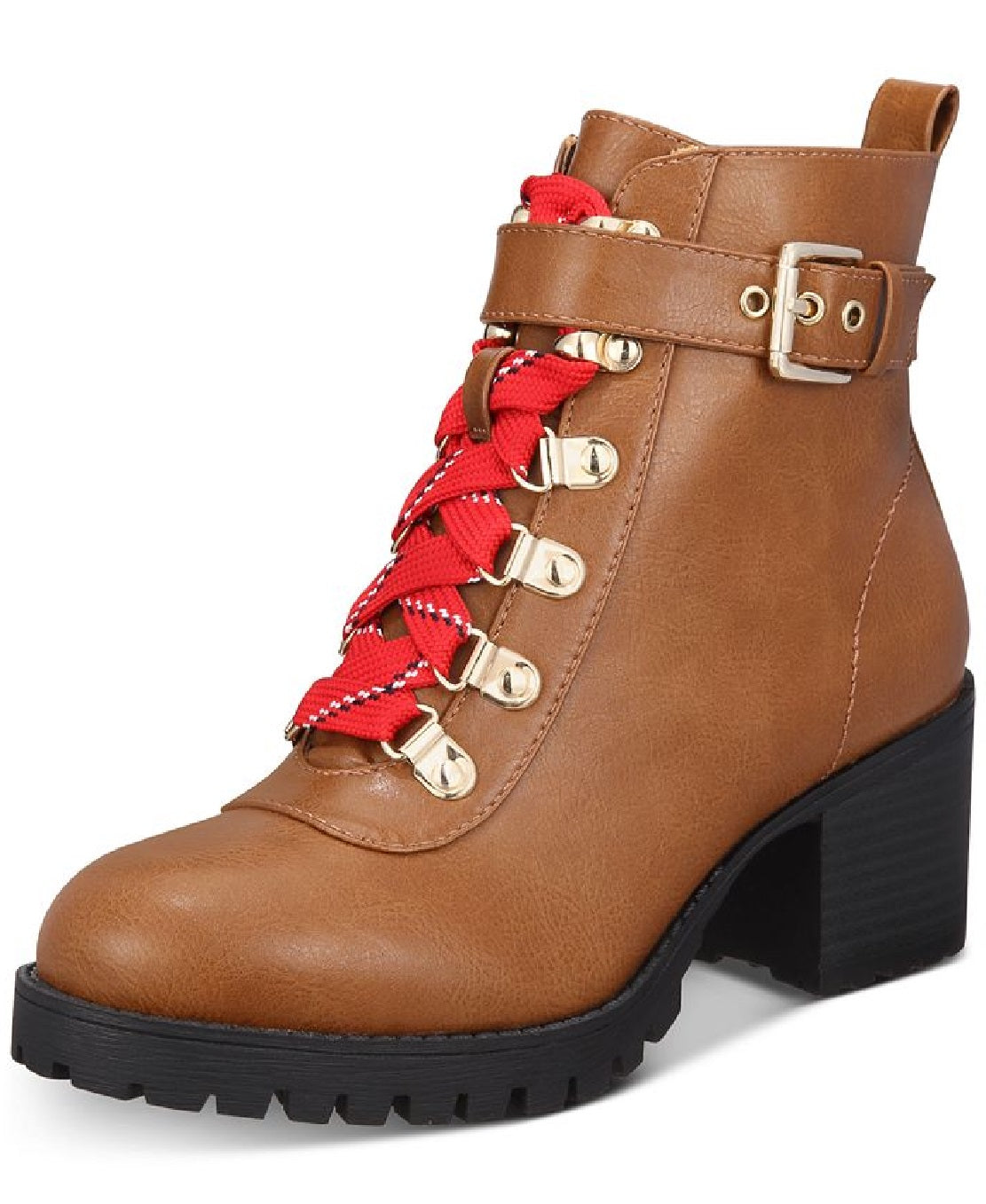 Material Girl Botas femininas com zíper e salto bloco e bico redondo, marrom, tamanho 10 M