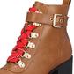 Material Girl Botas femininas com zíper e salto bloco e bico redondo, marrom, tamanho 10 M