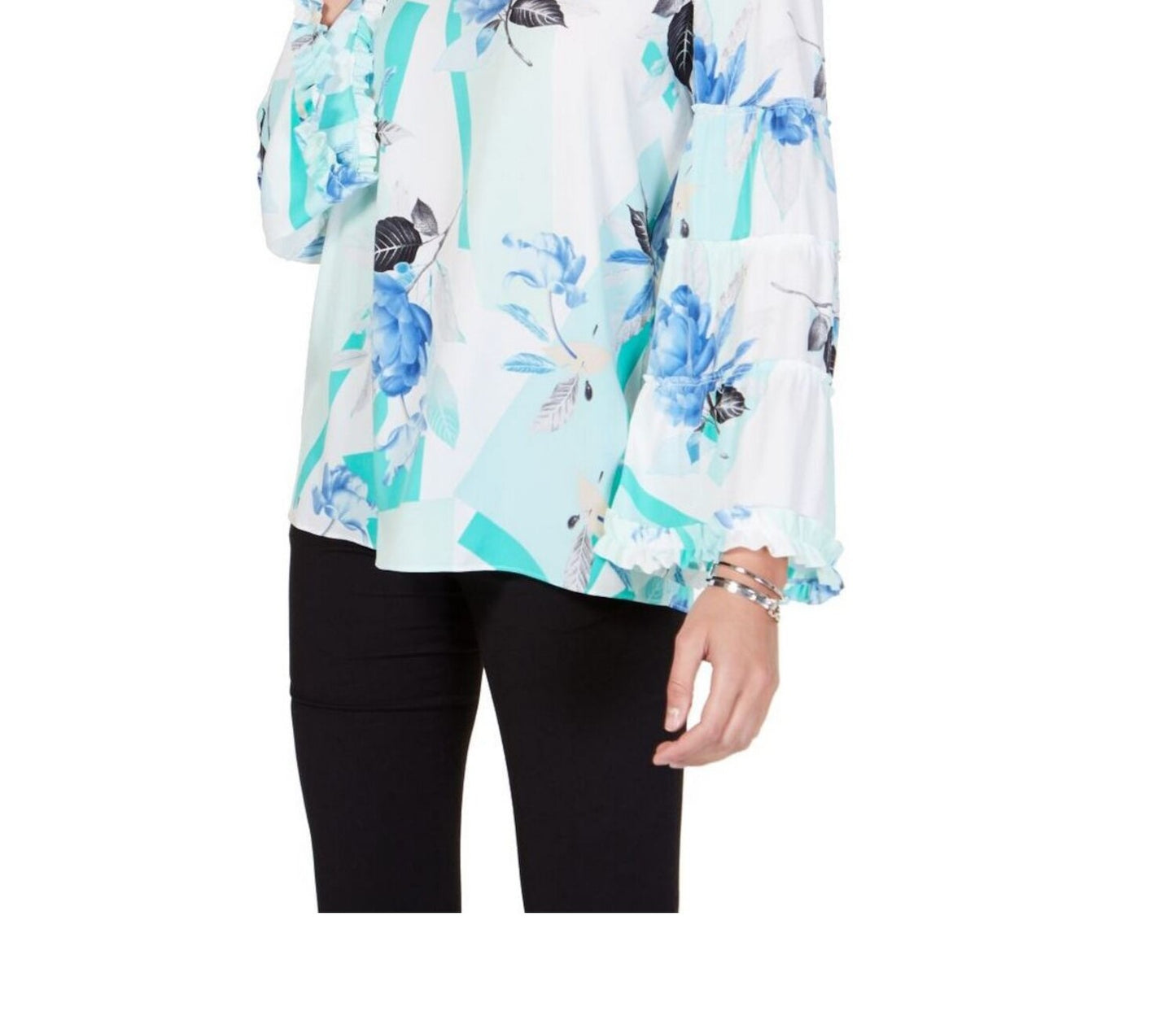 Blusa feminina Alfani com decote careca e malha com bolinhas, preta, tamanho grande