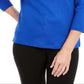 Karen Scott Blusa de Malha Feminina Azul Tamanho Pequeno Médio