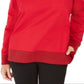Moletom feminino Karen Scott com bainha contrastante, vermelho, tamanho XX-G