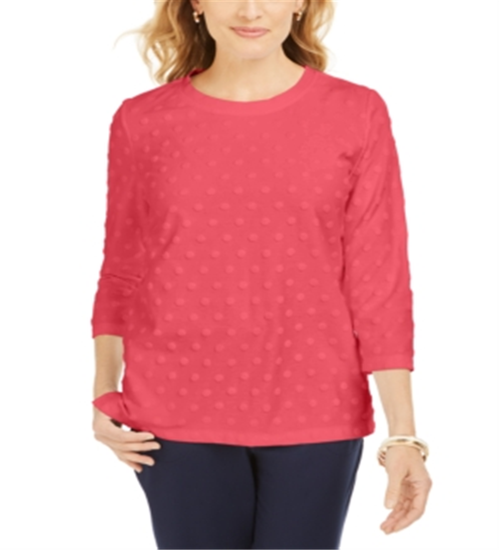 Moletom feminino Karen Scott com estampa de bolinhas laranja tamanho pequeno P