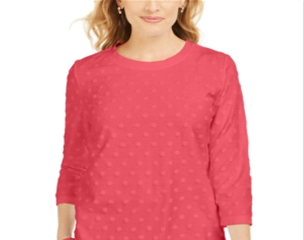 Moletom feminino Karen Scott com estampa de bolinhas laranja tamanho pequeno P