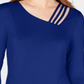 INC International Concepts Top Feminino com Detalhe Recortado Azul Tamanho Grande