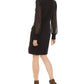 Vestido feminino com estampa floral e mangas longas da INC International Concepts, preto, tamanho médio