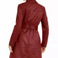INC International Concepts Casaco de camurça sintética feminino vermelho tamanho grande