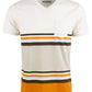 Camiseta masculina American Rag Explorer Stripe com decote em V, bege, tamanho pequeno