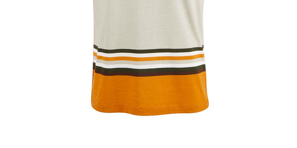 Camiseta masculina American Rag Explorer Stripe com decote em V, bege, tamanho pequeno