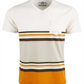 Camiseta masculina American Rag Explorer Stripe com decote em V, bege, tamanho pequeno