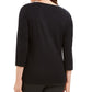 Karen Scott Blusa Feminina Estampada de Algodão com Conchas para Festas, Preta, Tamanho P