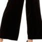 Calça feminina de veludo com perna larga Paperbag da INC International Concepts, preta, tamanho X-S