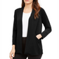 Cardigan feminino Alfani com frente aberta e manga comprida, preto, tamanho M