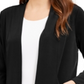 Cardigan feminino Alfani com frente aberta e manga comprida, preto, tamanho M