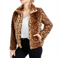 Jaqueta de pele sintética com estampa de leopardo Maison Jules feminina, marrom, tamanho médio