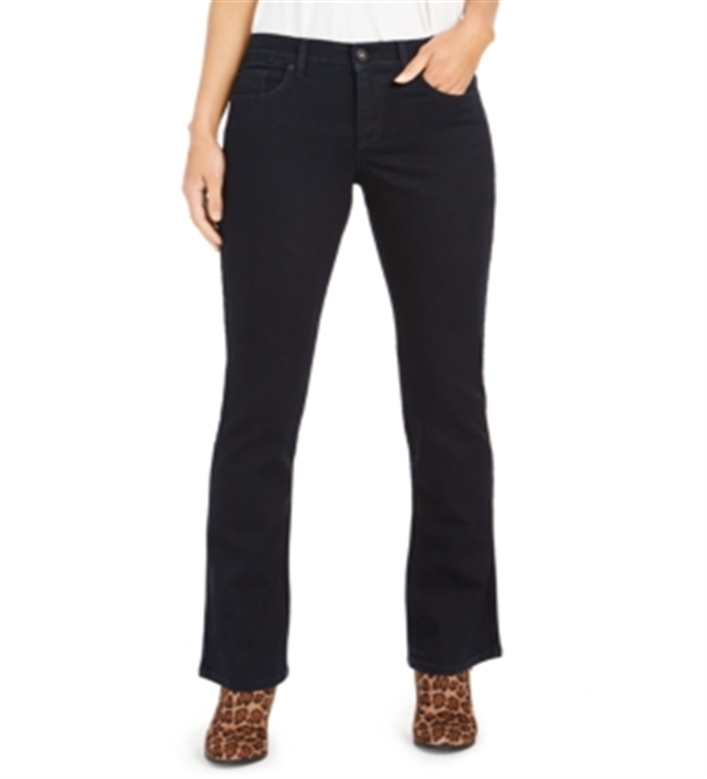 Jeans feminino estilo &amp; co com bolso brilhante e corte bootcut, azul, tamanho 8, pequeno
