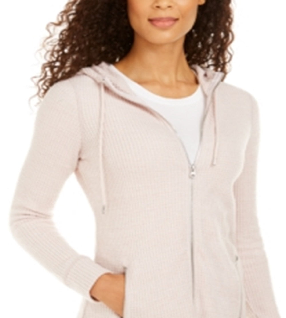 ID Ideology Blusa feminina com capuz e zíper, manga comprida, rosa, tamanho X-S