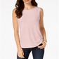 Top feminino com decote canoa Charter Club, rosa, tamanho grande